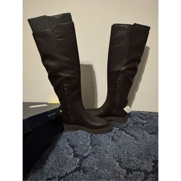 Brand New Cole Haan Women's Size 5B Greenwich Tall Riding Boots Dark Coffee Brow - Picture 1 of 10